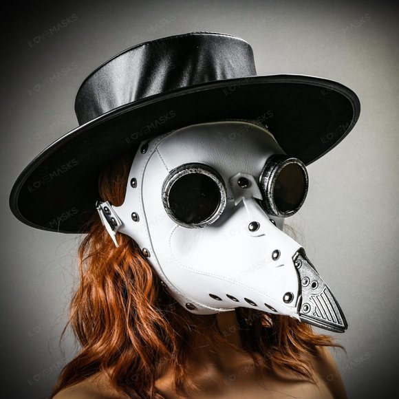 Venice Plague Doctor Costume Masquerade Hat Mask - Picture 2 of 5